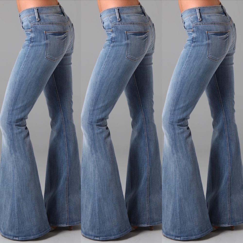 7FAM Super Flare Pin-tuck Seam Jeans Size 26